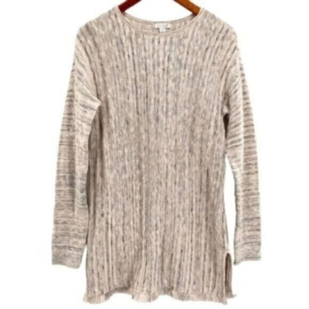 J. Jill Womens Marled Fisherman Knit Sweater Button Back